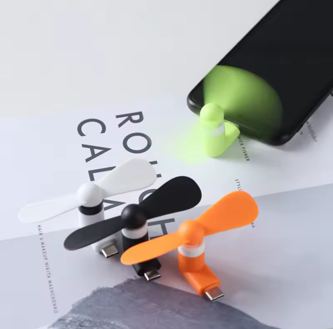 Mango orange USB smartphone fan