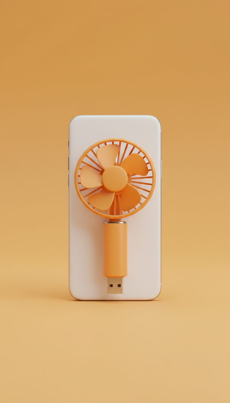 Mango orange USB smartphone fan