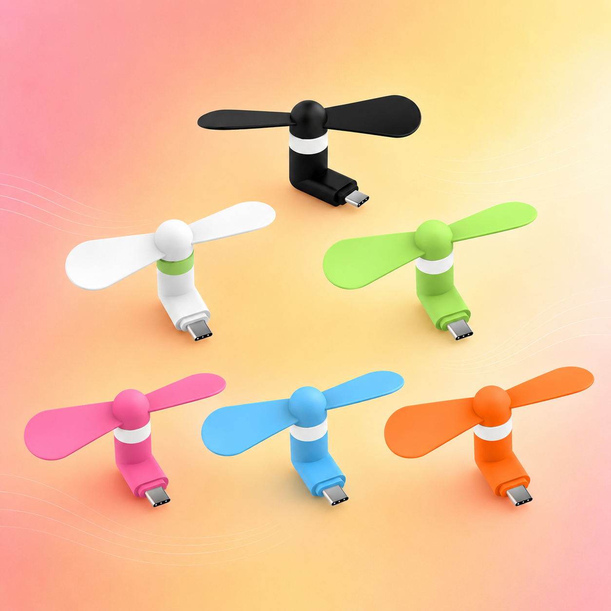 Mango orange USB smartphone fan
