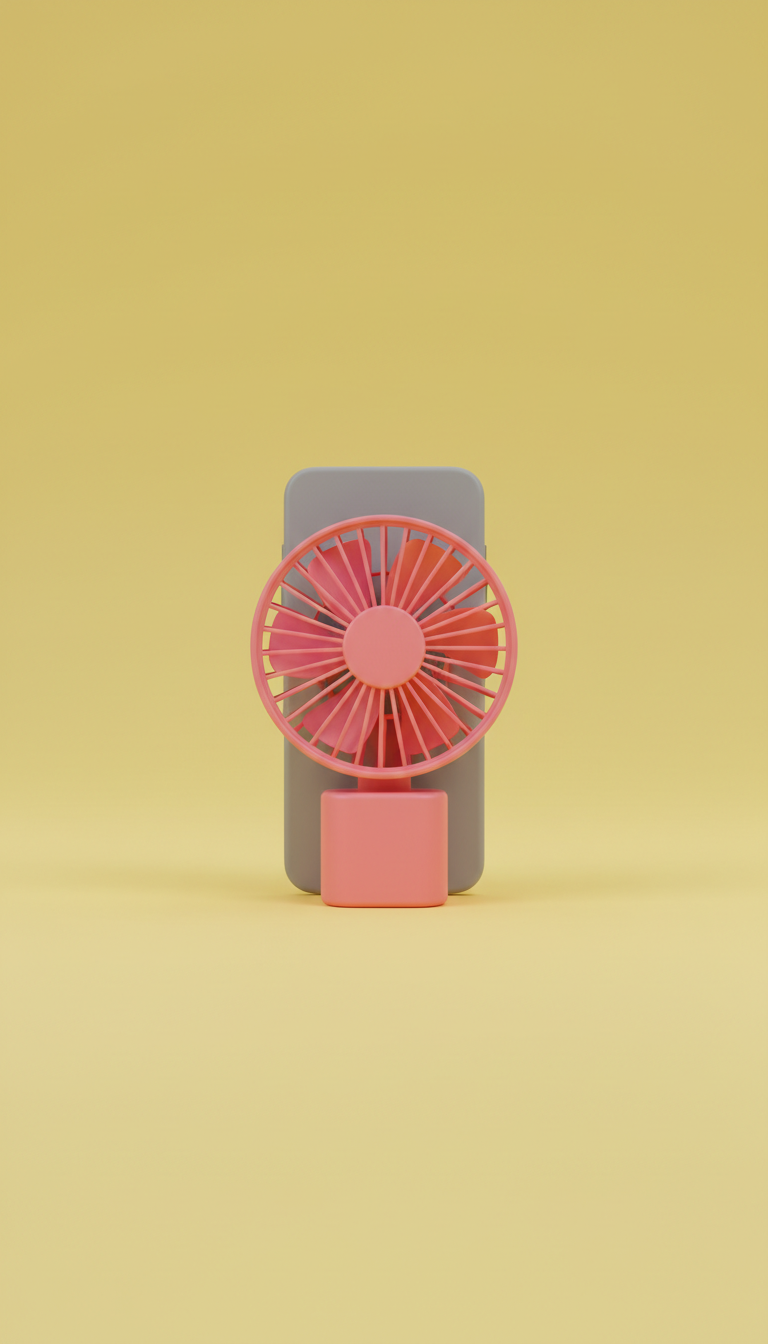 Watermelon pink USB smartphone fan